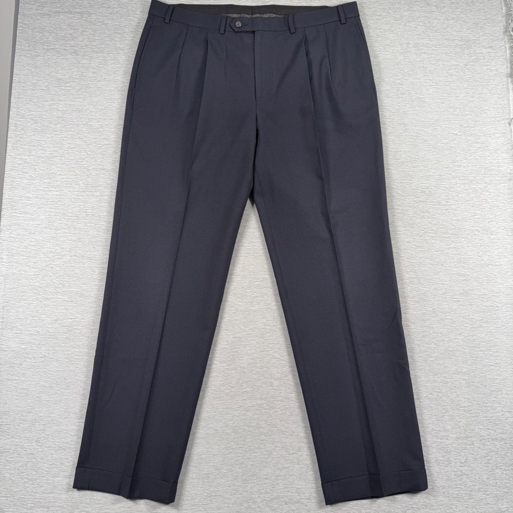 Lauren Ralph Lauren Total Comfort Wool Pants Mens 38x32 Navy Pleated